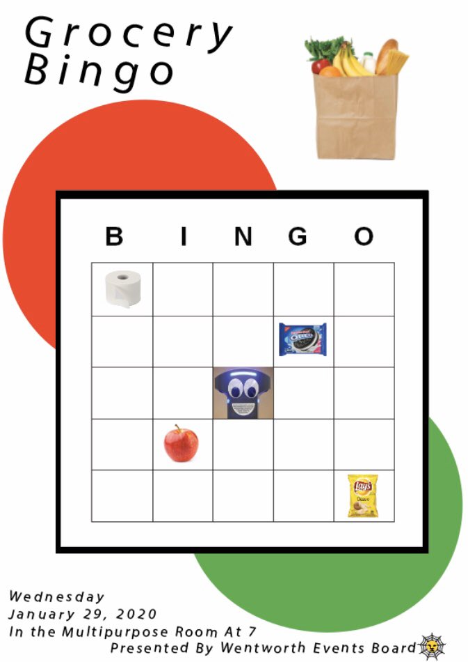 WITevents's tweet photo. Join us this Wednesday January 29th at 7:00pm in the multipurpose room for Grocery Bingo!!!! 🥖🥬🍫🥛 https://t.co/S5QExiSjw2
