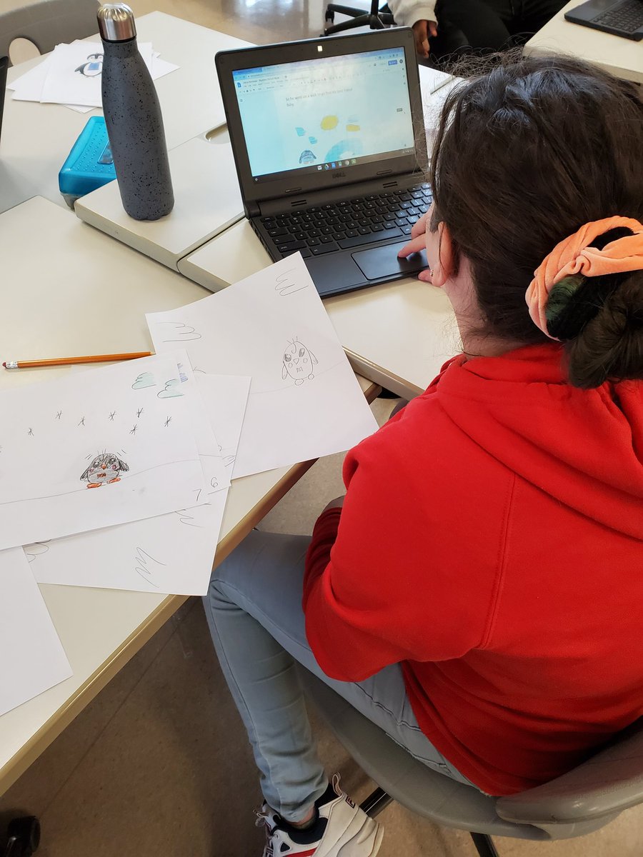MASclassroom563's tweet photo. Working on our picture books we are doing with and for our Grade 1 buddies! Stories written, illustrations completed and scanned, now learning how to edit and format it! @RegPublicSchool @ArcolaDragons #kidsareamazingwriters #thevalueofauthenticwriting #authenticaudience https://t.co/lbN0DehOL3