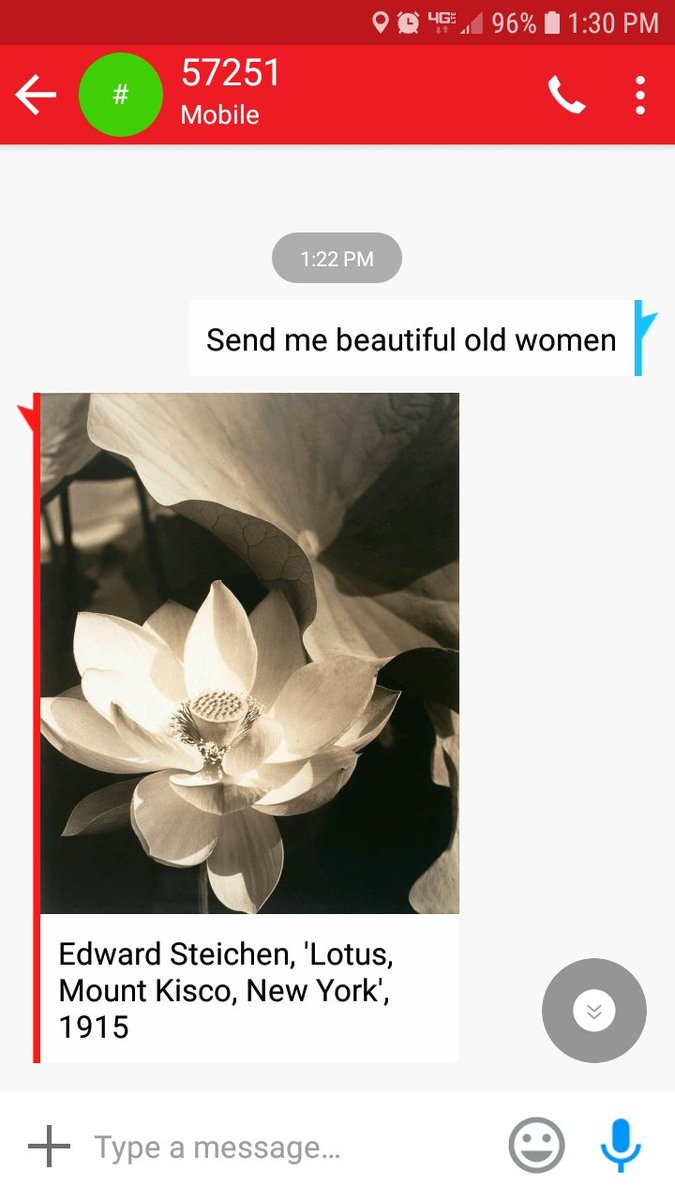 BermanMargit's tweet photo. So I tried that #SFMOMA text me your art needs thing. Apparently, not only does SFMOMA not have any beautiful old women in its collection, it couldn't find me any old woman at all. #womeninart #wherearethewomen https://t.co/4EZlQhnUtE