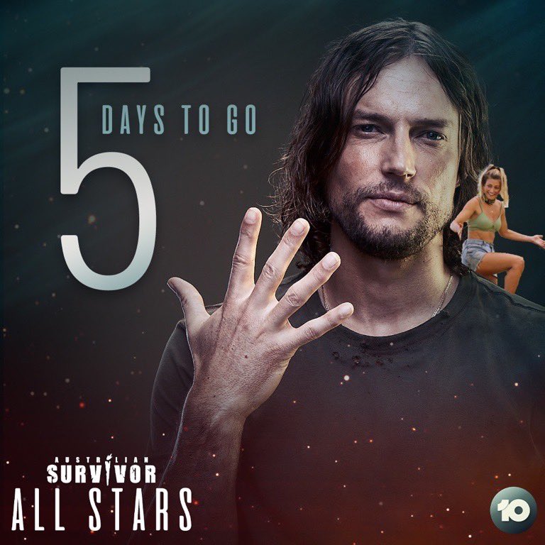 JLa_Paglia's tweet photo. With the wait of @shoneefairfax on his shoulders, the GG declared to his disciples “Five days to go o’ loyal ones”. And there was much rejoicing 🍻🎺🤸‍♂️ #SurvivorAU All Stars starts  7:30 Mon on 10 👉🏻3eps/week 🤯 https://t.co/UTX1GeOWwq