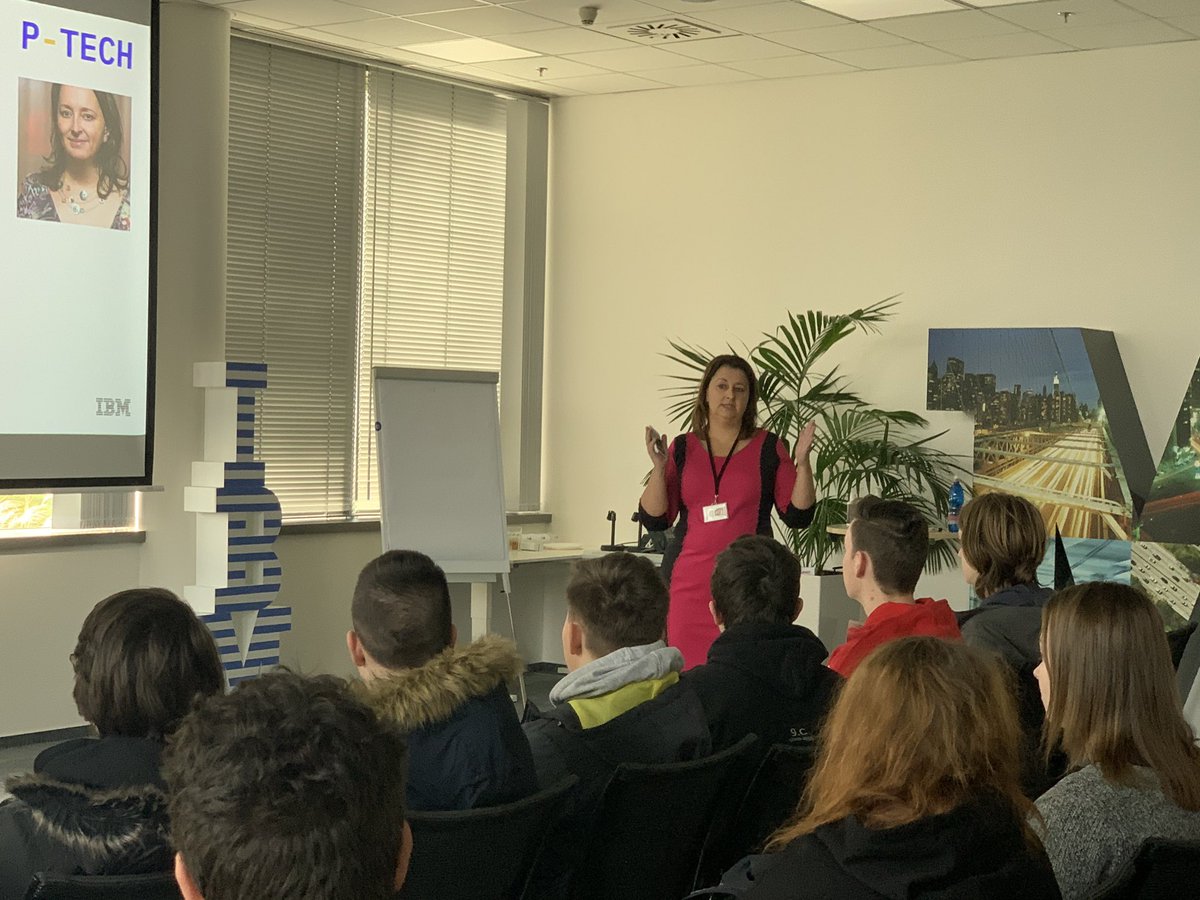 Kosati1Kristina's tweet photo. Country General Manager @ZKocmanikova shared her interesting career development with P-TECH CZ students visit in @IBM_CZ @PTECHNETWORK https://t.co/r1Xr8rP0aS