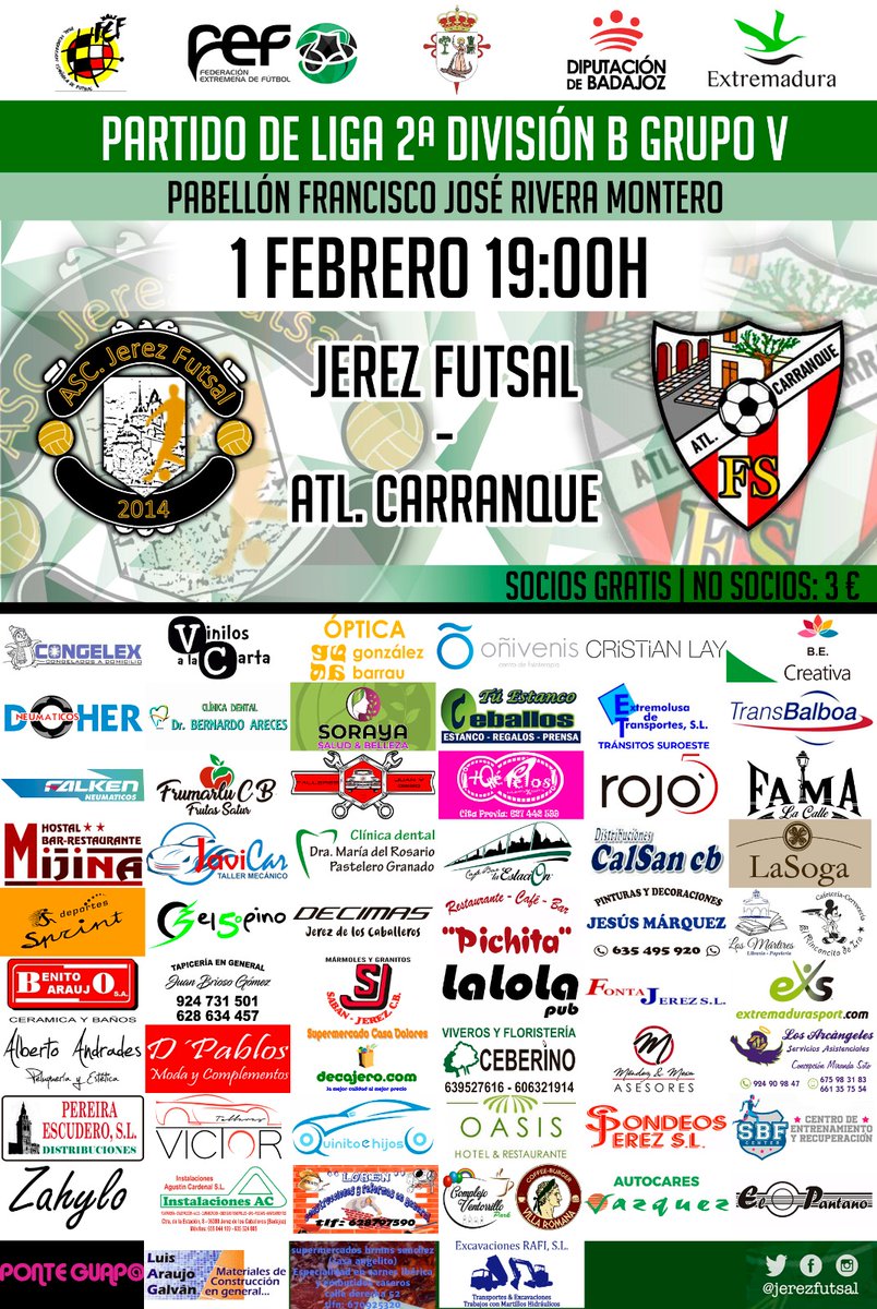 JerezFutsal's tweet photo. 📣📣 Vuelve el Futbol Sala al Pabellón Fco José Rivera Montero, este próximo sábado jugamos en casa contra Atl. Carranque (Malaga) a partir de las 19:00 horas.

#VamosTemplarios 
#GV2B https://t.co/mYPG3tfC85