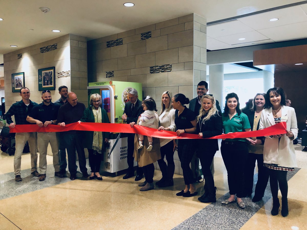 JLCrainLIONUP's tweet photo. Celebrated our new “Sally the Robot” automated salad station in the student union – the first on a college campus.  Really proud of the ground-breaking work by the good folks at “The Salad Station” and their strong ties to Southeastern. https://t.co/Hj8c3xz51n