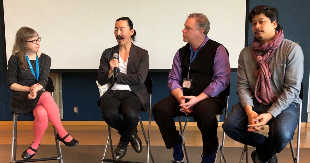 CanadaCouncil's tweet photo. Day 2 of #CollabBC is well under way @museumofvan! Participants are learning all kinds of things about funding, grant writing and the grant application process. They’re also hearing from artists @tweetsuro & @BrendanTang who are sharing insights about their personal experiences. https://t.co/p4yQQEWsFG
