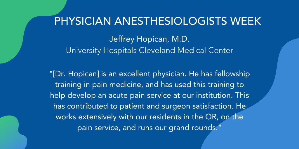 AbaPhysicians's tweet photo. Thanks to diplomate Raymond Graber, M.D., for recognizing Jeffrey Hopican, M.D., of @UHhospitals, for #PhysAnesWk20. #ABAPhysicians #Anesthesiology https://t.co/8z46Q7vTGz