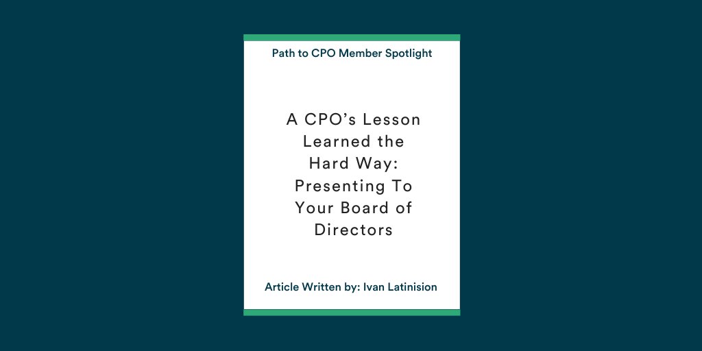 Read Ivan Latinision's latest article on presenting to your Board of Directors as a CSuite product executive. 

Ivan is the #ChiefProductOfficer at Tangoe, as well as a Path to CPO member. 

#BoardofDirectors #presenting #CSuite #ProductExecutive #CPO

loom.ly/GvhmVYY
