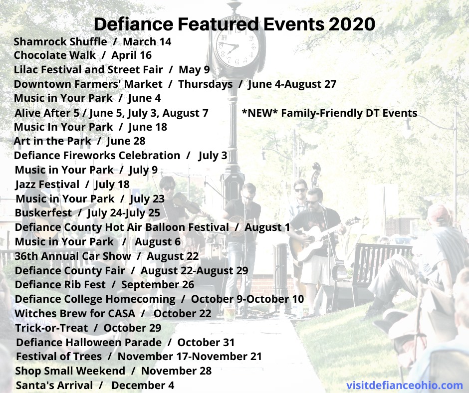 VisitDefianceOH's tweet photo. MARK YOUR CALENDARS for these upcoming community events! Visit the Community Calendar for more information: https://t.co/nixMvtWzfL. #DiscoverDefiance #featuredevents #communitysupport https://t.co/ccJwRnOWlg