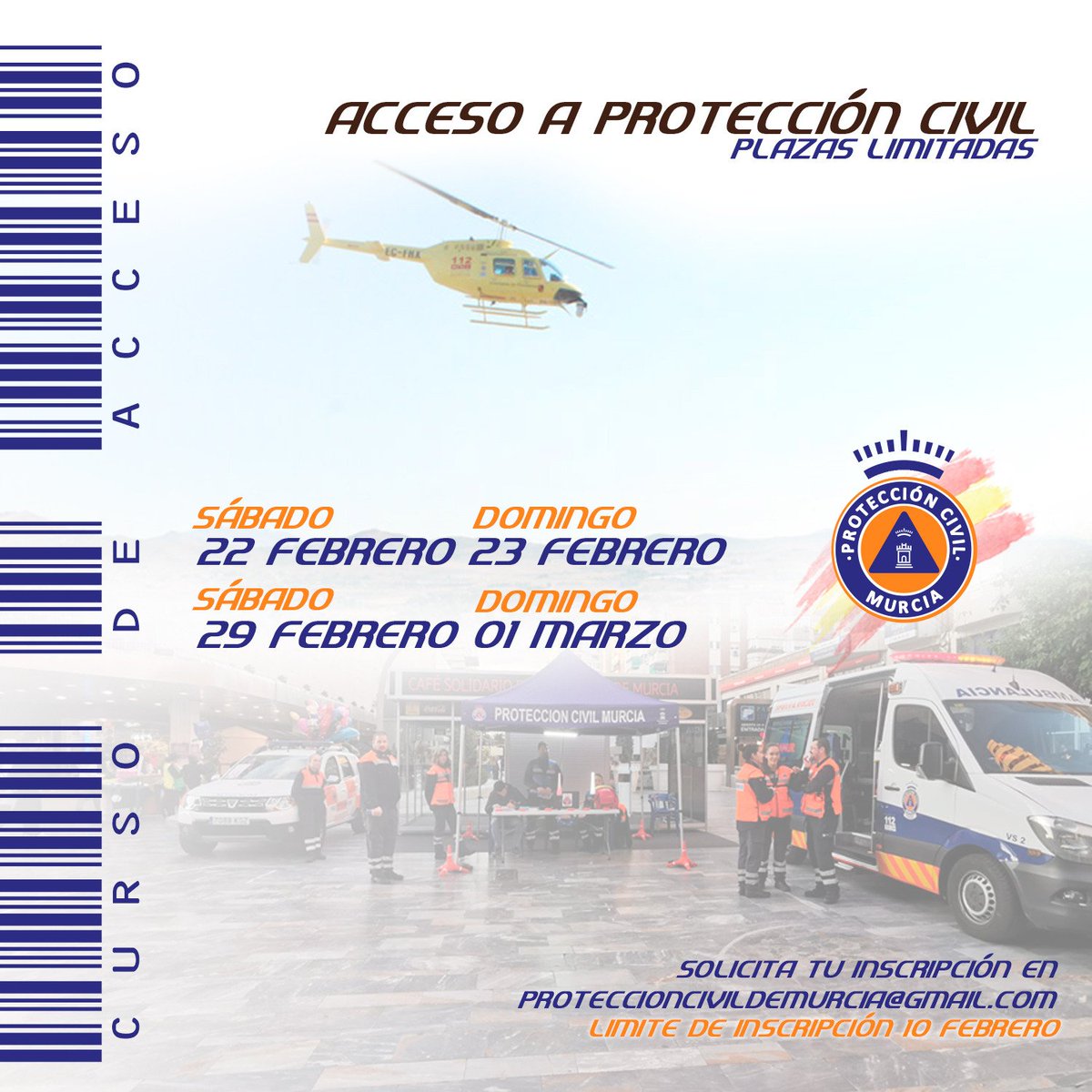 EmergenciasMur's tweet photo. Ya tenemos fecha para nuestro próximo curso de acceso al Cuerpo de Voluntarios📍

¿Crees que tienes un perfil adecuado para colaborar en las emergencias que ocurren en tu Ciudad?
👷‍♀️🕵️👩‍✈️👩‍🔬👩‍⚕️👨🏼‍🔧👩‍🏭👩‍🚒👩‍🏫👩‍🎓👩‍⚖️👩‍💻

Este es tu momento, inscríbete 📤

Te esperamos 🚓🚑🚒🚨 https://t.co/lSRCWWOlVw