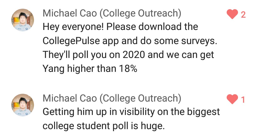 ksu_yanggang's tweet photo. 🚨 Calling all #StudentsForYang! 🚨
Please download the CollegePulse app and do their polls! 🧢
#YangGang #Yang2020
@StudentsYang @GAStudents4Yang @GTforYang @thajazmaster https://t.co/x4vXTIjrWO