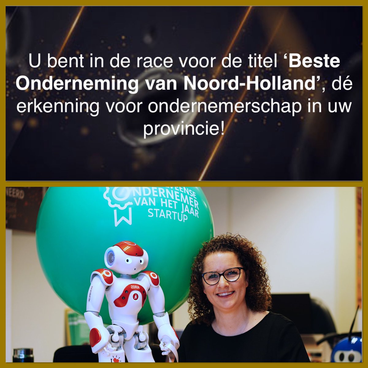 RobotWise_Edu's tweet photo. “Gefeliciteerd! RobotWise is in de race voor dé Ondernemingsverkiezing Noord-Holland Uw onderneming behoort tot de top 30 in de categorie MKB-Klein!” TE GEK ECHT 🙃 Wees gerust stemmen is pas bij de volgende ronde, dus hopen dat we door gaan naar de TOP 10! 
@OVNH @Gem_Amstelveen https://t.co/RIkpqLzyy9