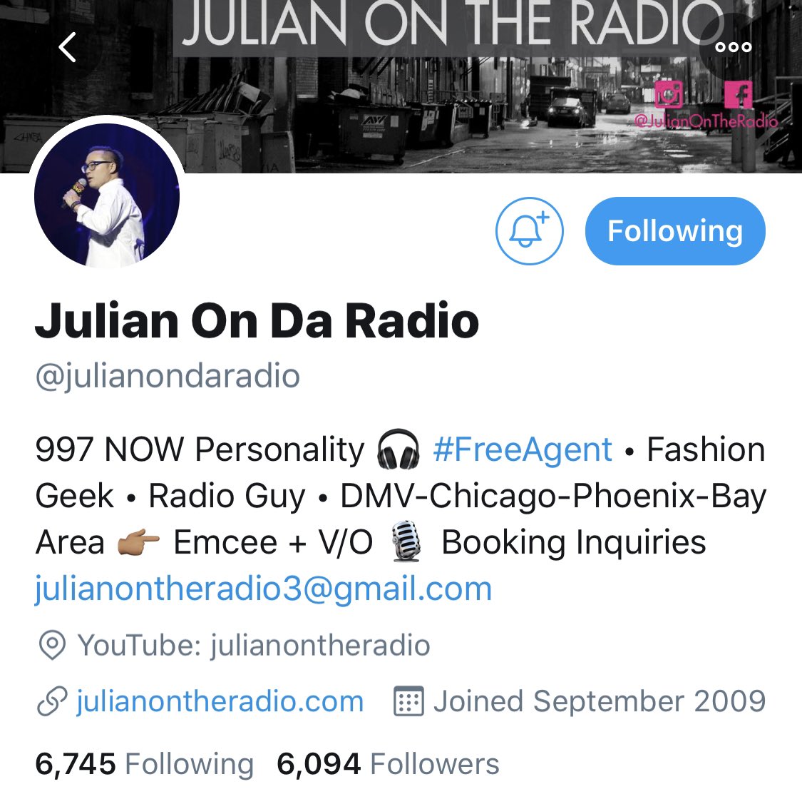 BayAreaRadio's tweet photo. Looks like @julianondaradio found a new radio home after iHeart across the street at @997now. https://t.co/ncZTU8pMvr