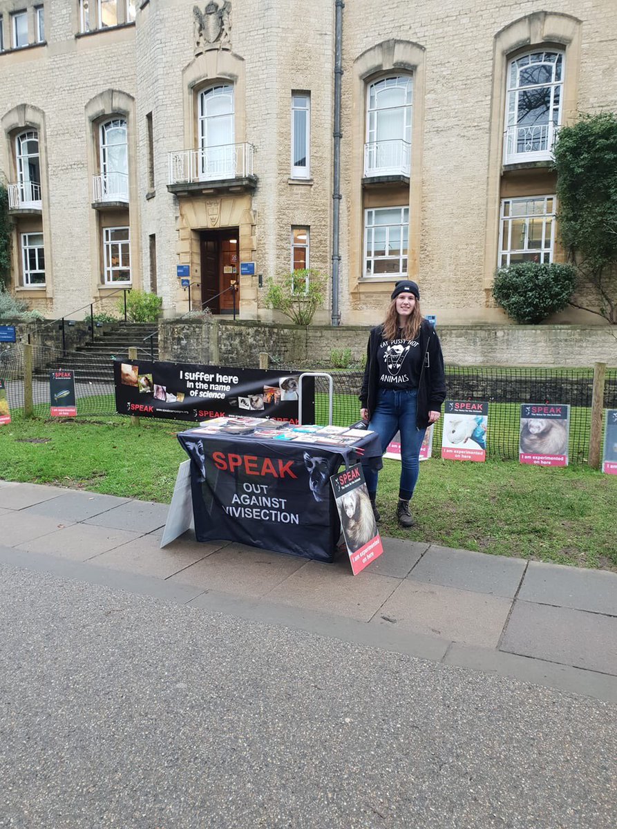 At the Oxford animal lab last Thursday. How many thousands of students have passed us over the last 16 years and been made to think about animal research? We can't know if we are making a big enough difference only that we have to keep going. #stopanimaltesting #AnimalRights