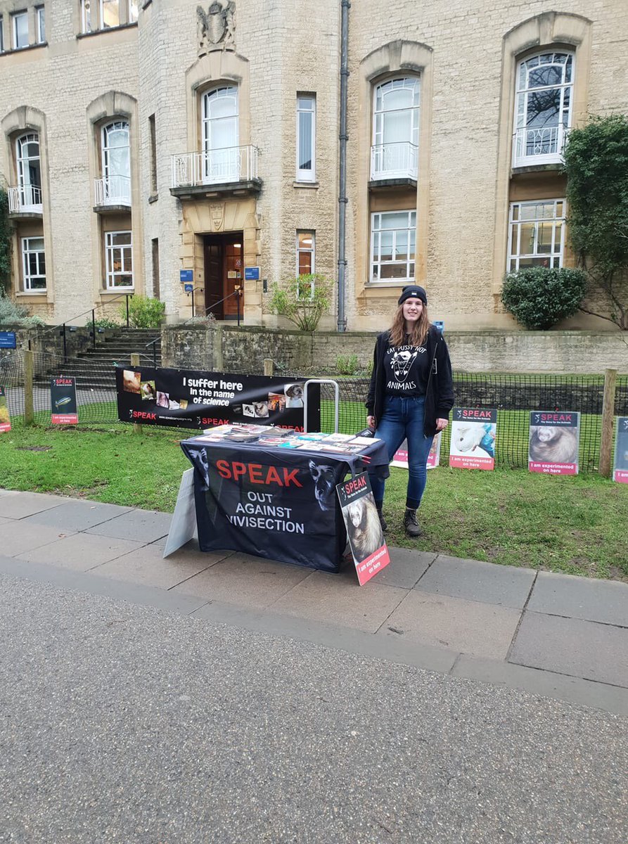 speak_voice's tweet photo. At the Oxford animal lab last Thursday. How many thousands of students have passed us over the last 16 years and been made to think about animal research?  We can't know if we are making a big enough difference only that we have to keep going.  #stopanimaltesting #AnimalRights https://t.co/cXmJytKnlC