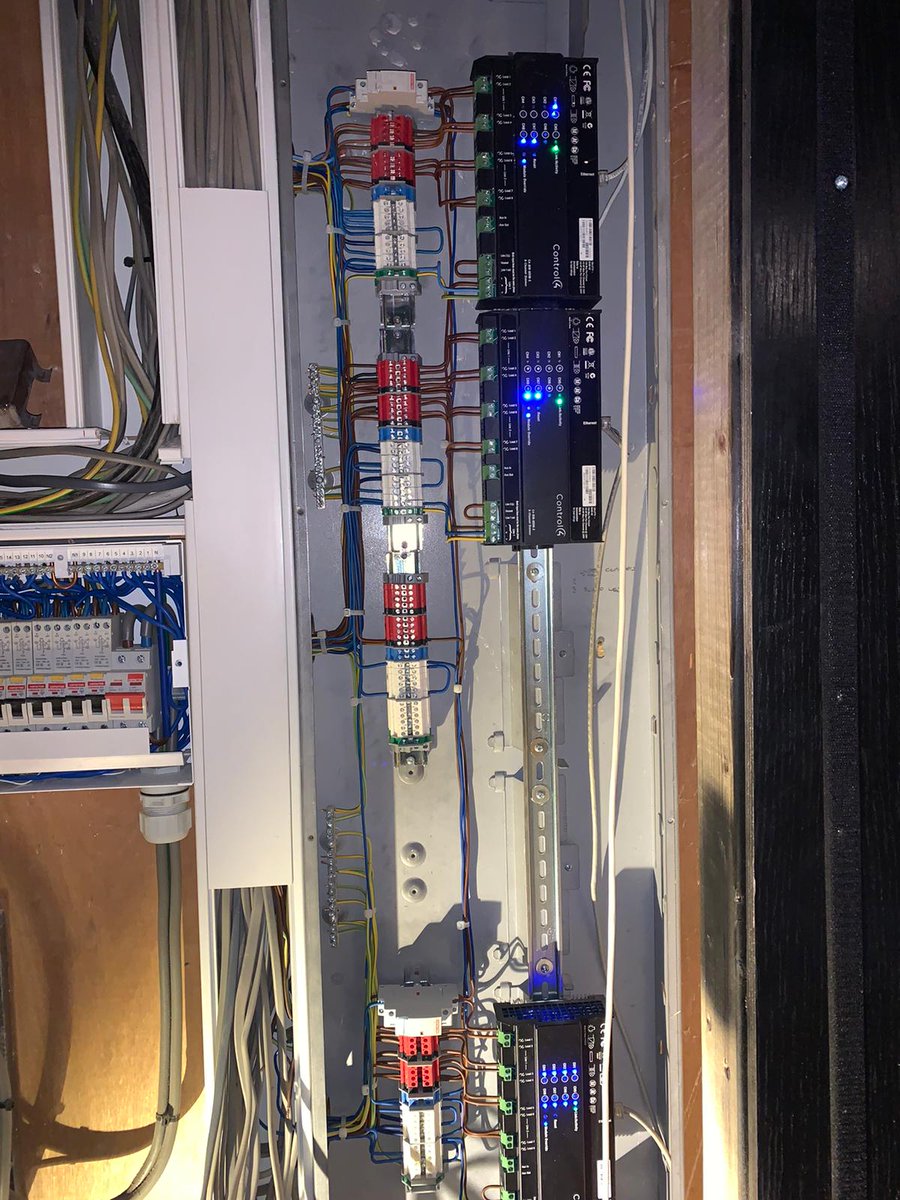 Before and After of a lighting panel refit by our apprentice, Lewis. A little better, don't you think? #control4 #smarthome #lightingcontrols