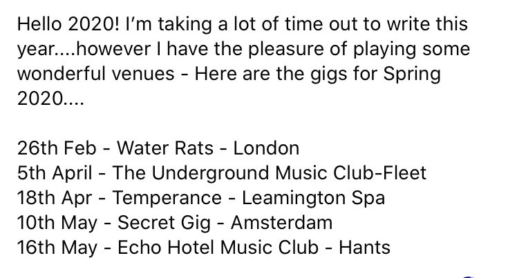 irenerae's tweet photo. Spring Gigs in 2020.... see you soon 🎶🙌🏻🥳🎶❤️ https://t.co/Dp8osI2kYl