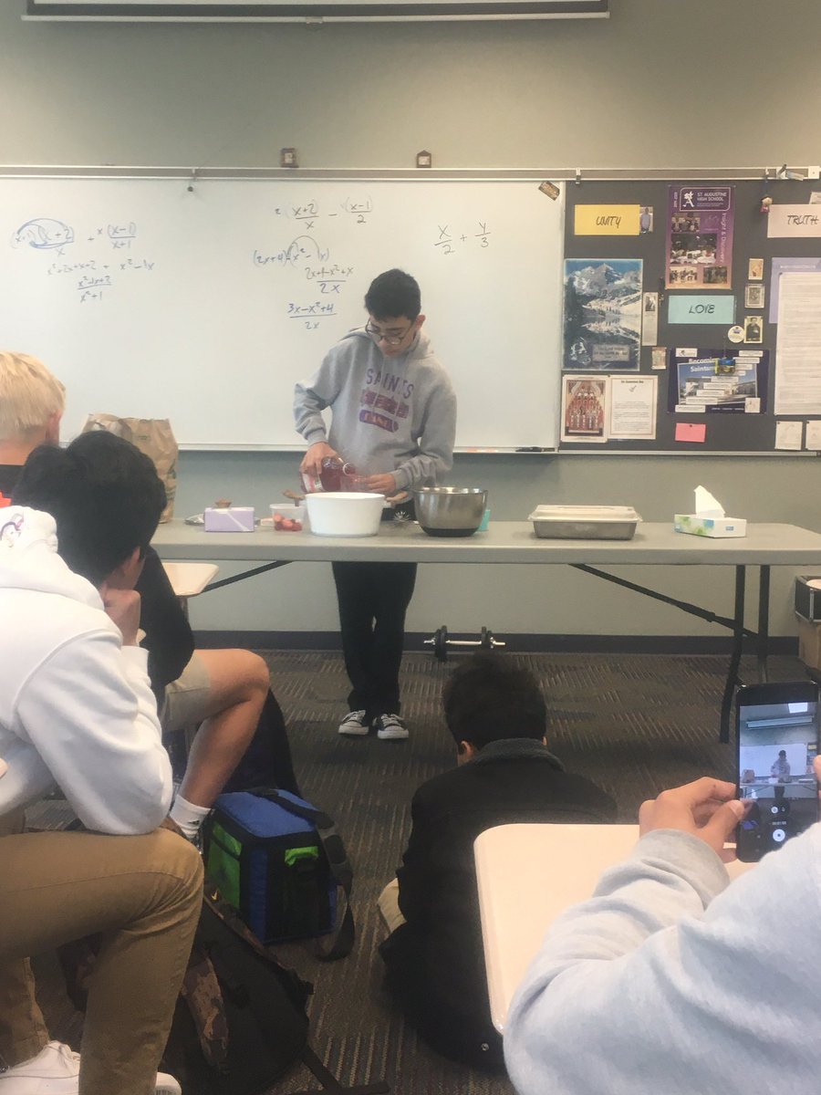 aaronokuley's tweet photo. Speech Class Cooking Show was both a hit and quite entertaining! Some of the favorites were Chamago, Brigadero, Pasta Chips, and Wings! @saints_info https://t.co/e7Rf8IChNy