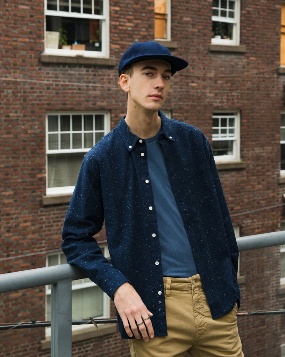 The Corridor Slub Heavy Shirt in Navy - take 30% off all Corridor styles in-stores &amp; online now | stilllifeboutique.com