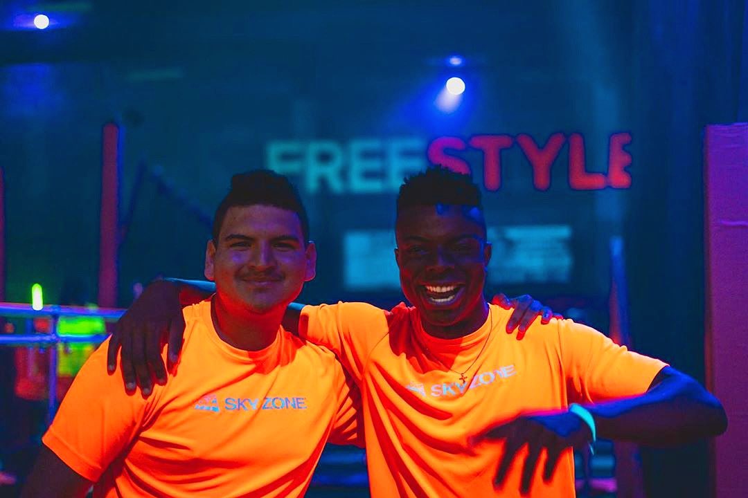 Where every day is #FunAtWorkDay 🤪 Hey Team Members, we see you! What's the best part of working at Sky Zone?