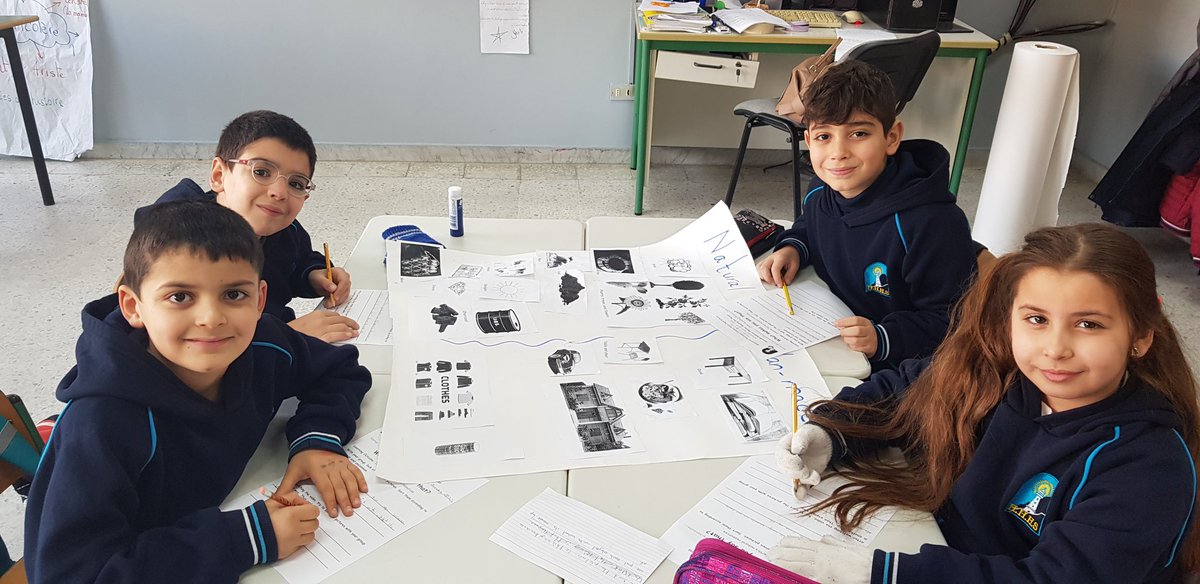 zaatari_hiba's tweet photo. As a provocation, learners were given some pictures &amp; they sorted them into two classifications using the thinking tool "What Makes You Say That?". After watching a video, they sorted them again &amp; identified things that are natural &amp; those that are man-made. @Hhhsinfo @dina_jradi https://t.co/VPK9ep7hkR