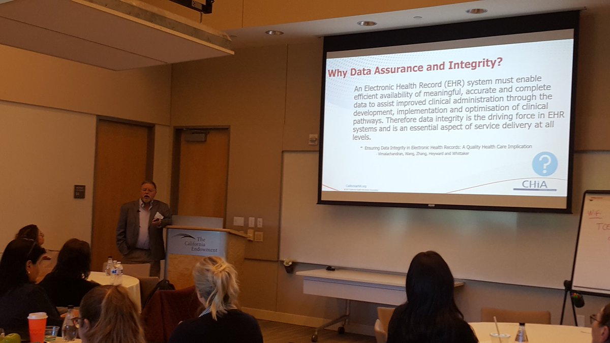 John Montana, J.D. emphasizing the importance of a complete and accurate medical record as we travel the road to Health Information Integrity. <a href="/CaliforniaHIA/">CHIA</a> "eHIM Operational Best Practices: The Road to Health Information Integrity" in Los Angeles.
