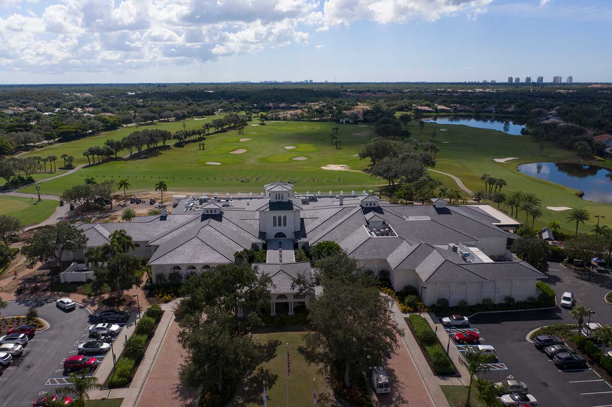 TargetRoofingFL's tweet photo. Can you count the peaks? This recently completed reroof at Shadow Wood Country Club in Bonita Springs features 44,000-square-feet of sloped tile section and 7,500-square-feet of flat modified roofing. #Targetroofing #SWFL https://t.co/28GfsAl3BP
