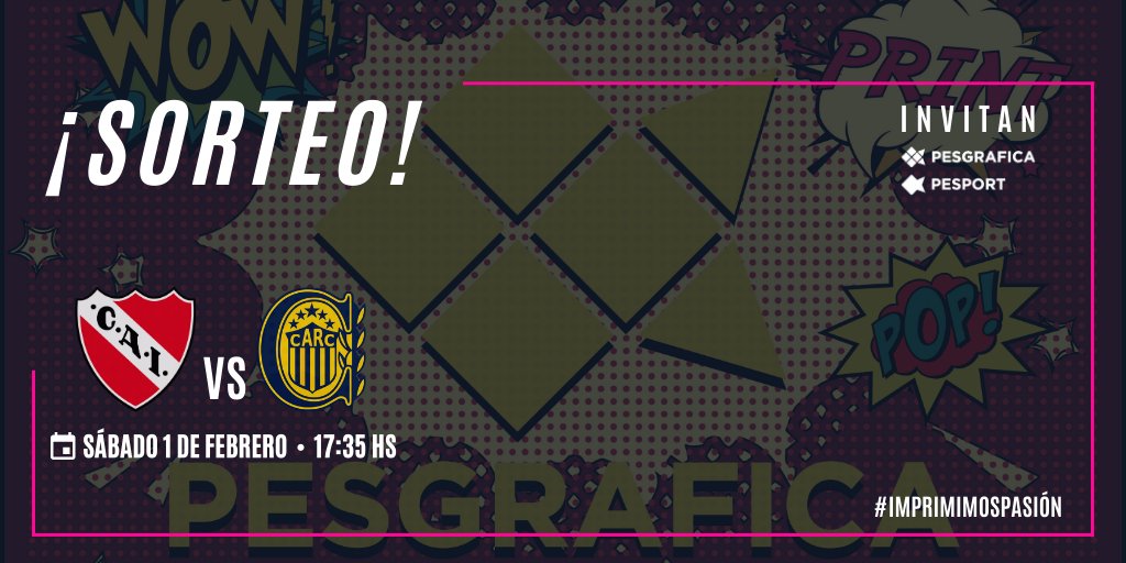 pesgrafica's tweet photo. ¡SORTEOO! Participá por 2 entradas para este partido. Solo tenés que hacer RT con el hashtag #SorteoPes, mencionar a @agenciapesport @pesgrafica y a la persona con quien irías. @Independiente @CARCoficial #SorteoPes #PesgraficA #Imprimimospasion https://t.co/wJiHza60Ms
