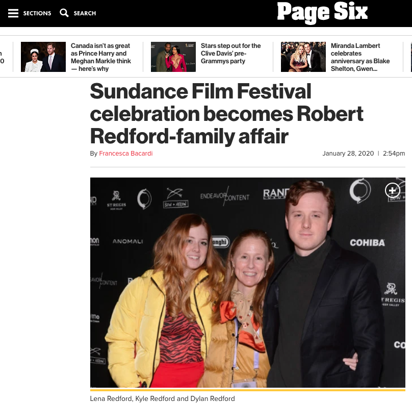 Round 2 for <a href="/PageSix/">Page Six</a> coverage! It was a pleasure to host Robert Redford's grandson, Dylan Redford's event celebrating the premier of his new movie "OmniBoat: A Fast Boat Fantasia". pge.sx/2U6sR9A #Sundance2020 #PageSix #SundanceFilmFestival