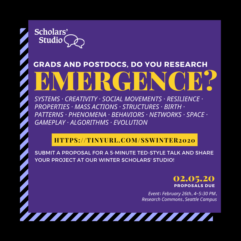 uwrescommons's tweet photo. Are you a graduate student or postdoc conducting research? Want to practice your presentation skills? Apply to present at Scholars' Studio! https://t.co/BlkBIx5Wbu https://t.co/3ta4YOpG13