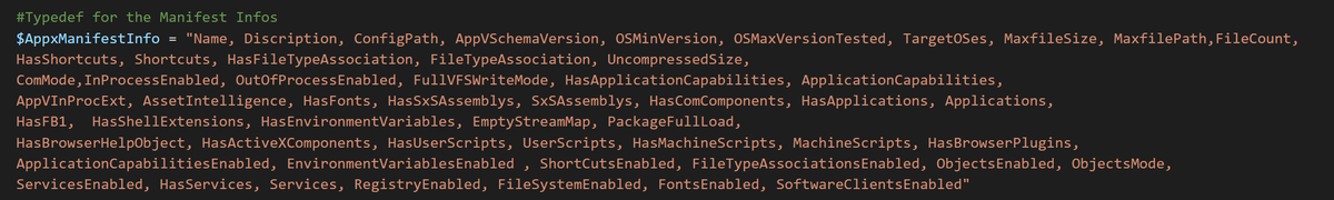 NickInformation's tweet photo. Even as a addition to the #AppV PoSh Module AppVForcelets. Here is a list of all properties. Among other things you can see which script trigger is used https://t.co/MaWNf8MV9G