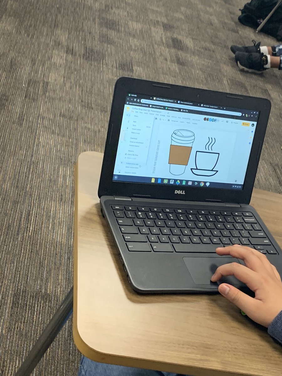 _annettemaxie's tweet image. It’s been an awesome day @kms_panthers #SheldonSTEM classes. @MsOrpheyMath’s students have done all the math to open a coffee shop in @GenParkHou - including unit rates and markups, menus, and logos. #createtolearn