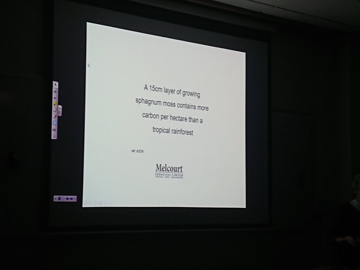 Fantastic talk this evening about #peatfree growing media from @Cdawson301 @melcourtltd @SylvaGrow as part of the @GTFCymru events organised by @TreborthBG. Very excited about the future of compost without #peat.  Let's keep that #carbon in the ground!