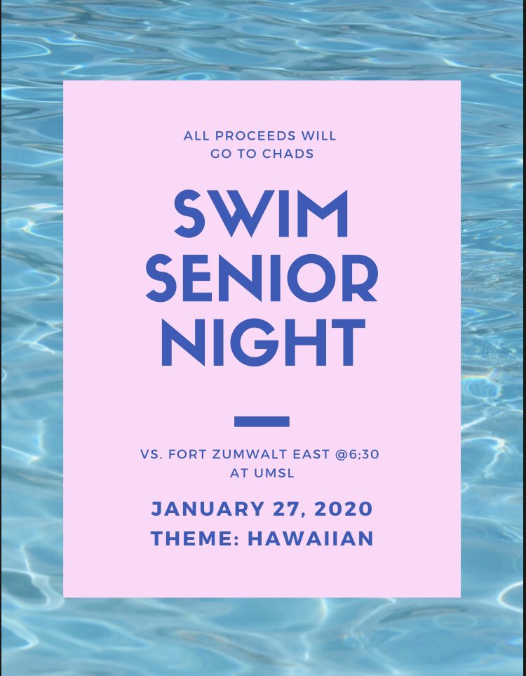 StucoIwa's tweet photo. Pop out to Senior Night to show the seniors and @CHADS_Coalition some love💛🏊🏼‍♀️ #ThankYouSeniors https://t.co/Fq3qLFXHbN