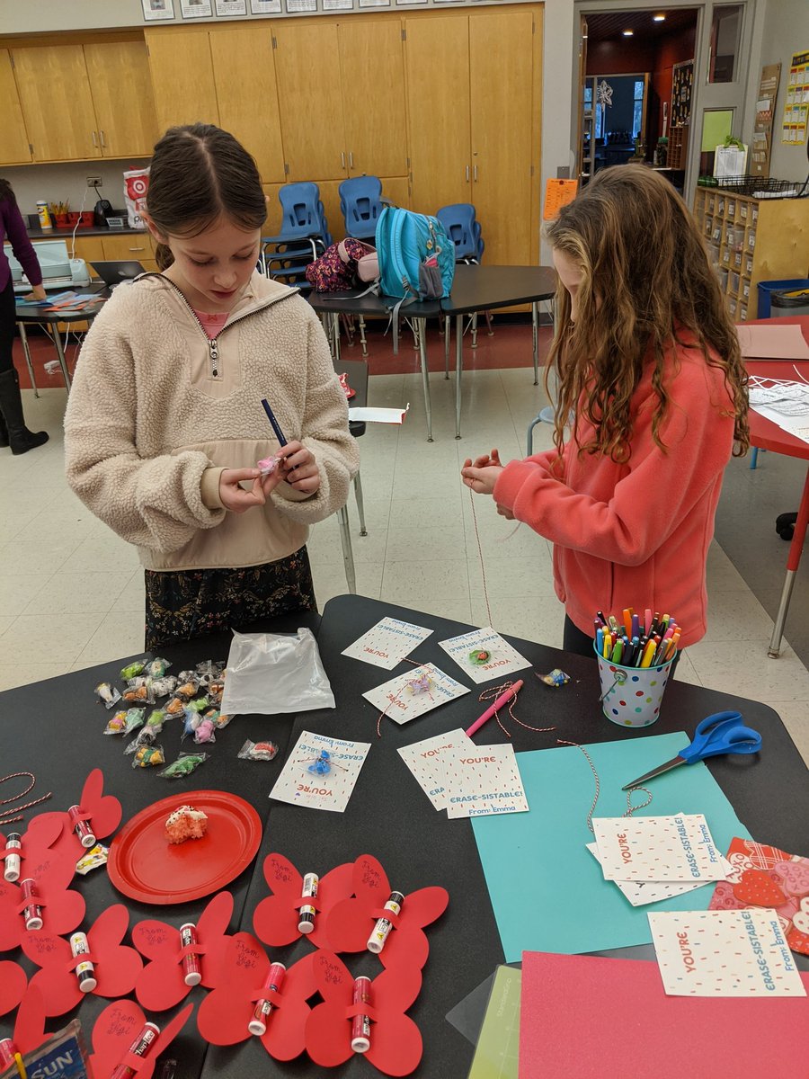 TheWFEE's tweet photo. Valentine production in full swing at Ambrose Elementary. Many thanks to the teachers who offered this activity as part of WFEE's online auction. $ raised going back to support class projects. https://t.co/FP0CdvJW4s