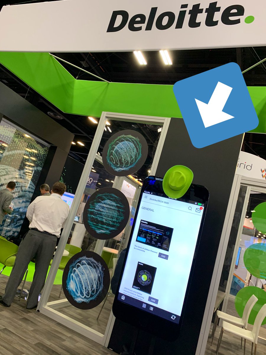 DISTRIBUTECH's tweet photo. .@Deloitte4Energy is fully embracing the #DISTRIBUTEXAS theme. #DTECH2020 https://t.co/MbRzeuMI4J