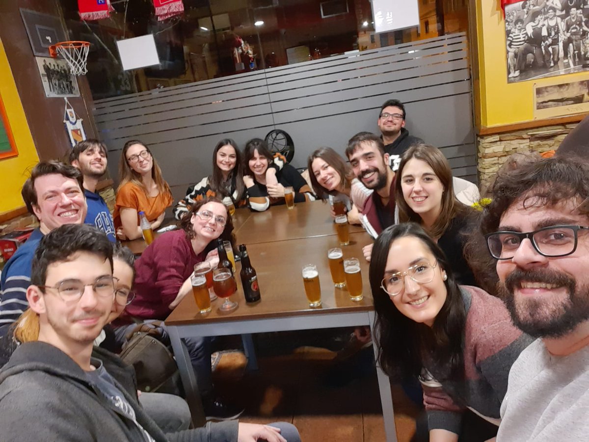 EsteruelasGroup's tweet photo. Esteruelas' group and friends celebraiting that tomorrow is day off due to St Valero🍻 #notalliswork https://t.co/QmZOLldoJX