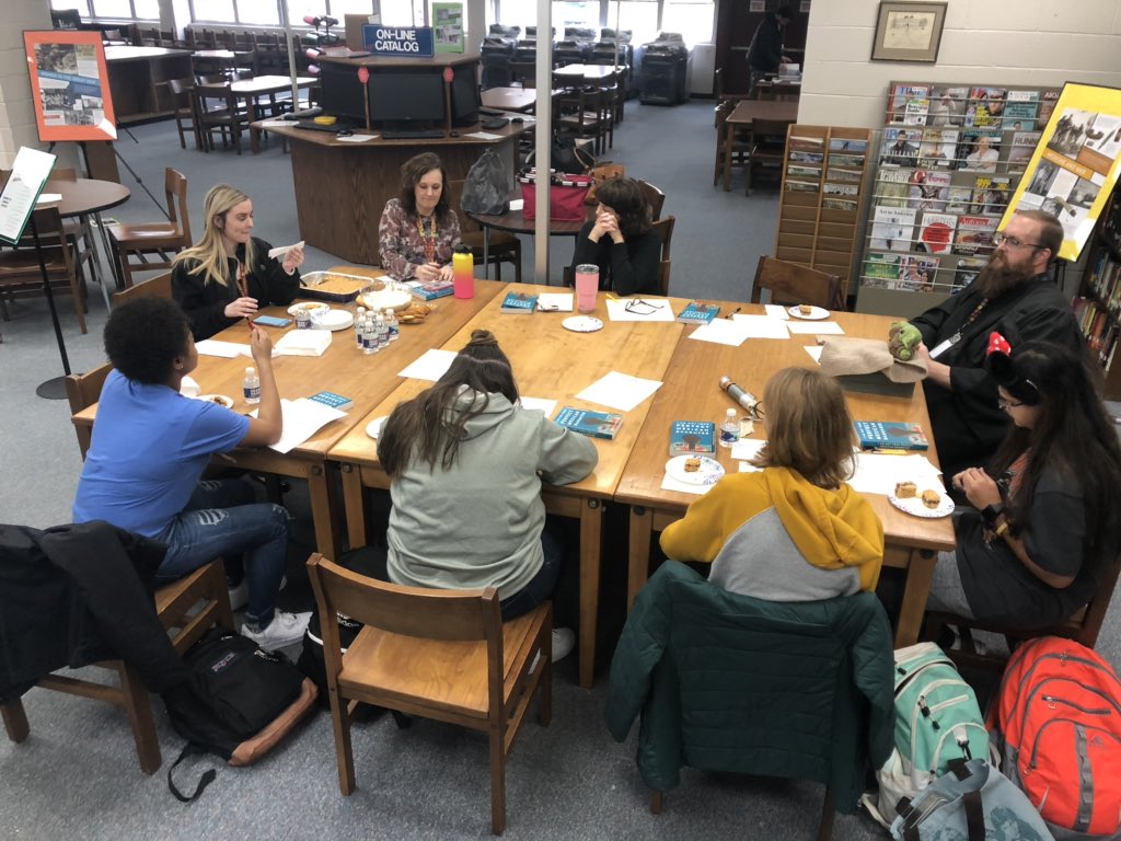 litshhs's tweet photo. The first Project LIT meeting was a success!  Ss discussed the power of relevant literature representative of students and real issues such as immigration and access to mental health programs. Next up is Time Bomb on March 5. Come by A277 for a copy! #justreadit https://t.co/Vhmfx4O85o