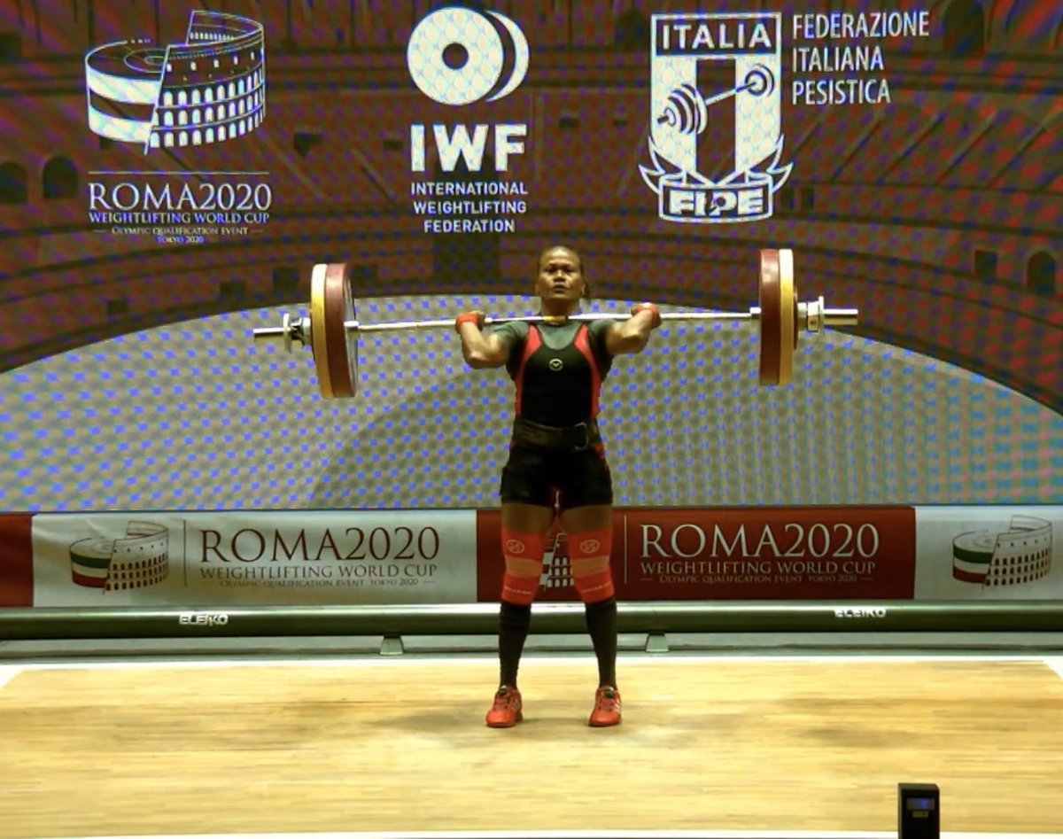 #SolomonIslands weightlifter Jenly Wini finished strongly at the 2020 World Cup in #Rome #Italy to continue her quest to qualify for the 2020 #OlympicGames in #Tokyo #Japan.  She was ranked 3rd in Snatch (75KG) and 1st in Clean &amp; Jerk (102KG) to be ranked 3rd overall. #GoSoloGo