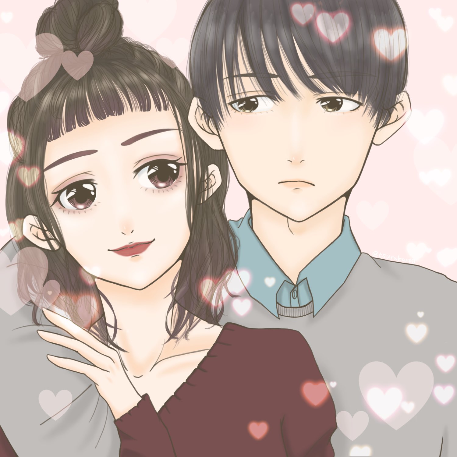 鶴メタ 有償依頼受付中 2 14までカップルアイコン00円 ペア画2500円で承ります 友だちとのペアアイコンなども対象に致します ラフを見て頂いてからのお支払いなので お好みでなければキャンセルokです 夢絵は受け付けておりません 有償依頼