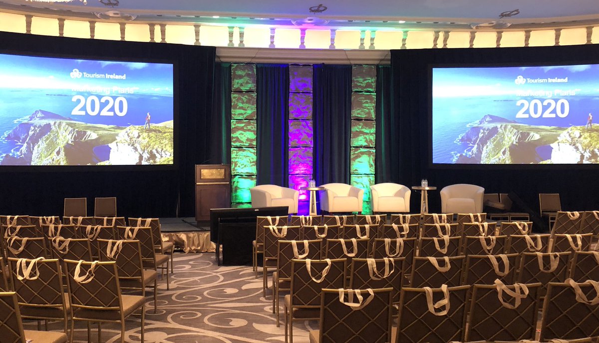 The stage is set in #NYC for the launch of ⁦<a href="/TourismIreland/">Tourism Ireland</a>⁩ 2020 Marketing plans to trade and media #LoveIreland