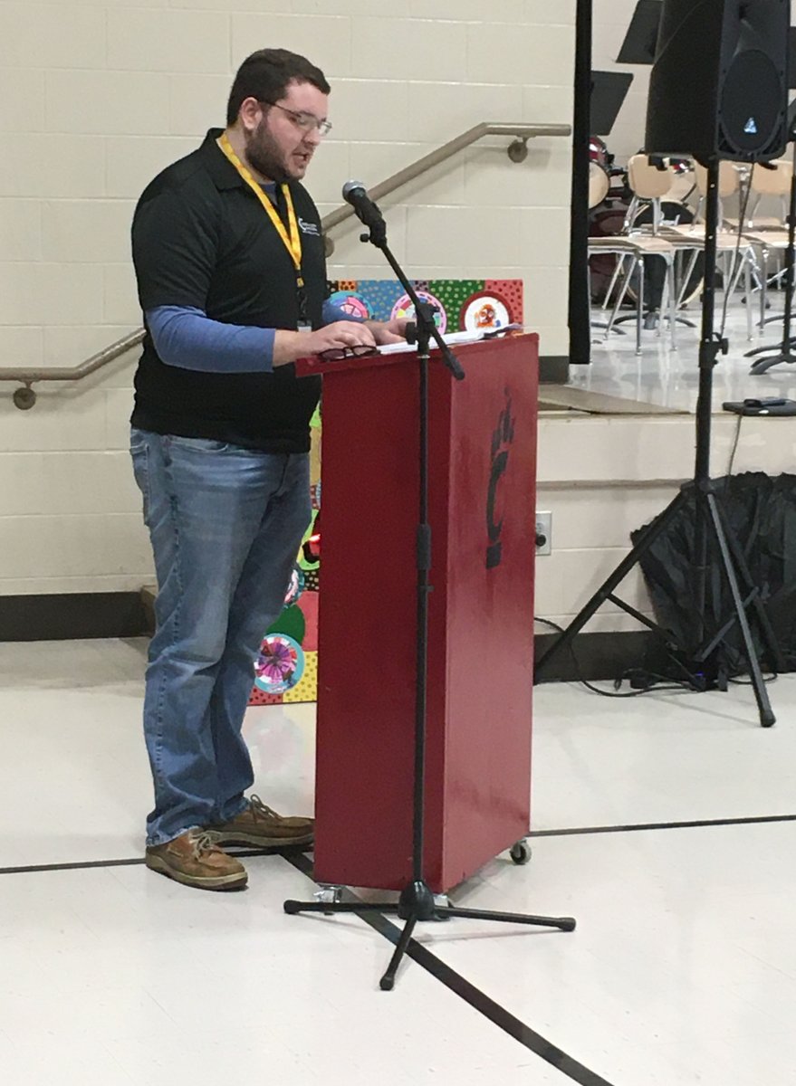 CCBOE's tweet photo. Our educator spotlight at today's State of the District Breakfast included speeches by Lucas Winstead of @_ksescardinals and Shea Phillips of @shs_sycpride. Computer technician Nathanael Raymer was our featured alumni speaker. All did a great job! #ccsdtn https://t.co/0NtFhFzR3Q