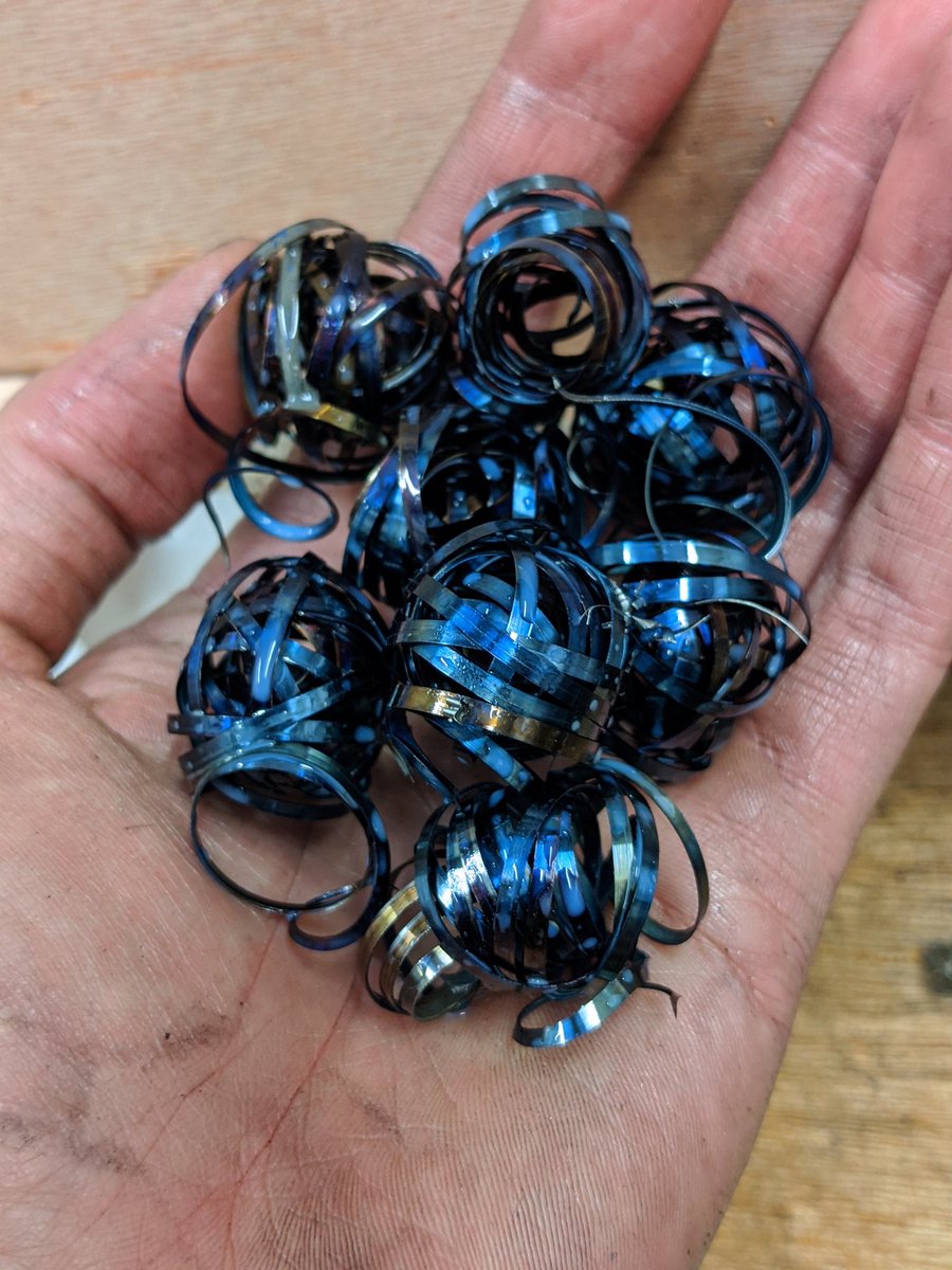 SICDltd's tweet photo. Doing some stub acme #threading today and loving these chips! #lathe #machining #machineshop #steel #Engineering https://t.co/Gjl72HzuQs