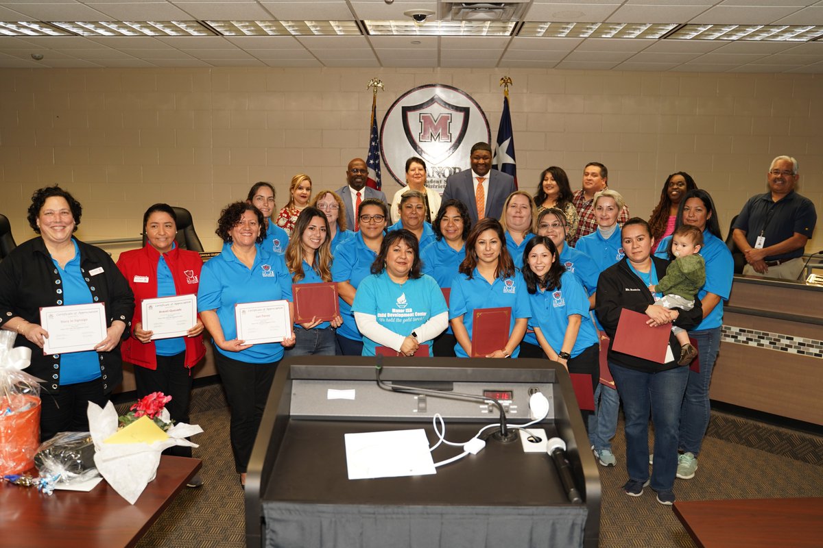 ManorISD's tweet photo. During the regularly scheduled Board of Trustees Meeting, @ManorISD recognized the Child Development Center for earning a 5 Year Accreditation by the National Association for the Education of Young Children (@NAEYC ); https://t.co/jS0T3S8Vdn