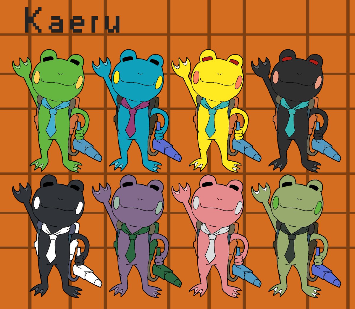 Another set of Smash Pallets,this time its Kaeru of Kero Blaster! Wanted to do another set and focus more on the color choices than a hypotethical moveset, and I had beaten the game...so it seemed fitting. #smashbros #palletswap #myart #myartwork #keroblaster #fanart