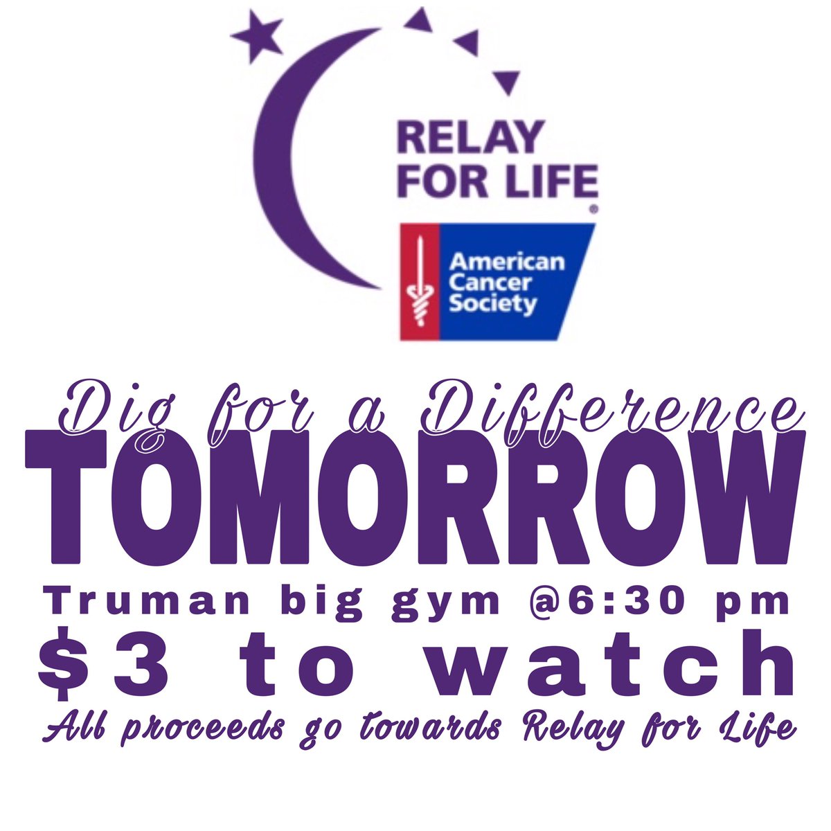 JCRelay4Life's tweet photo. Two AMAZING opportunities to help donate to the American Cancer Society! Marco’s pizza night tonight 🍕 and Dig for a Difference tomorrow night 🏐 #jcrelay4life2020 https://t.co/5GklZ4zAca