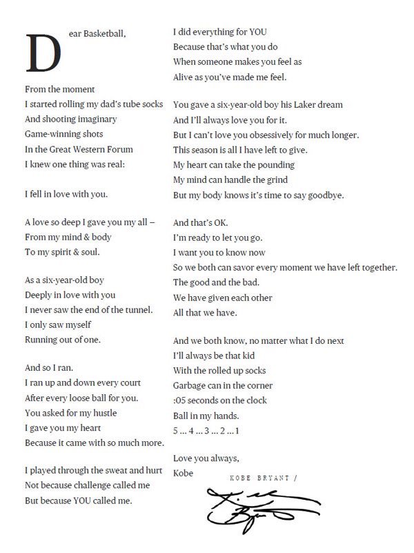 MrsBondsELA9's tweet photo. It’s ok to take a break from your unit to make a meaningful, real life connection. Today my honors students analyzed a poem by #KobeBryant. Such an amazing and intelligent person! So much more than an athlete. Kobe’s passion &amp; purpose are what set him apart. #DearBasketball https://t.co/iYiQKtBNA2