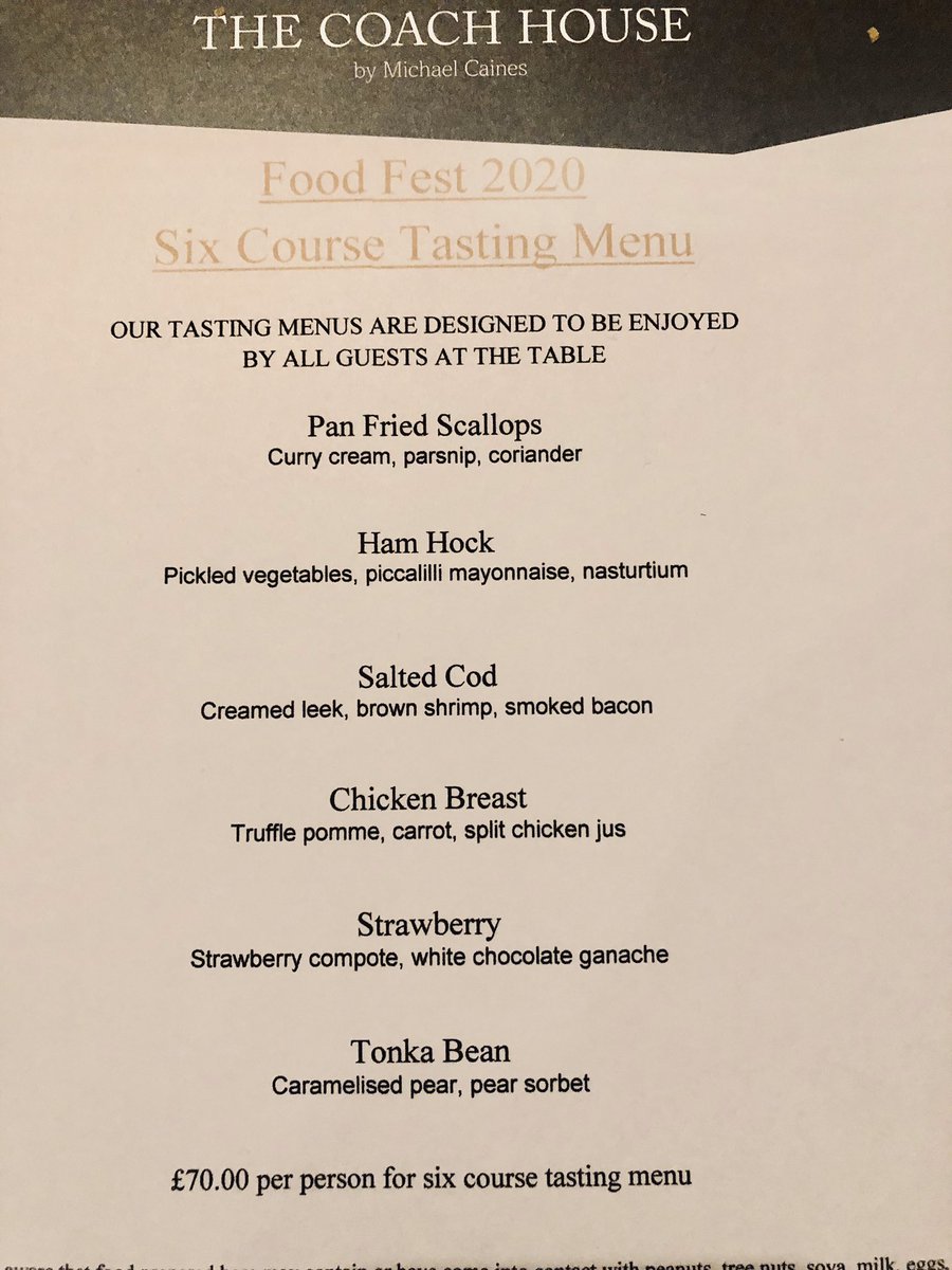 Trenchermans's tweet photo. Incredible food tonight @KentisburyG for launch of #EXFF20, thanks to chefs James Checkley and pastry chef Damien Wager working for @michaelcaines https://t.co/8LSYDg0jQm