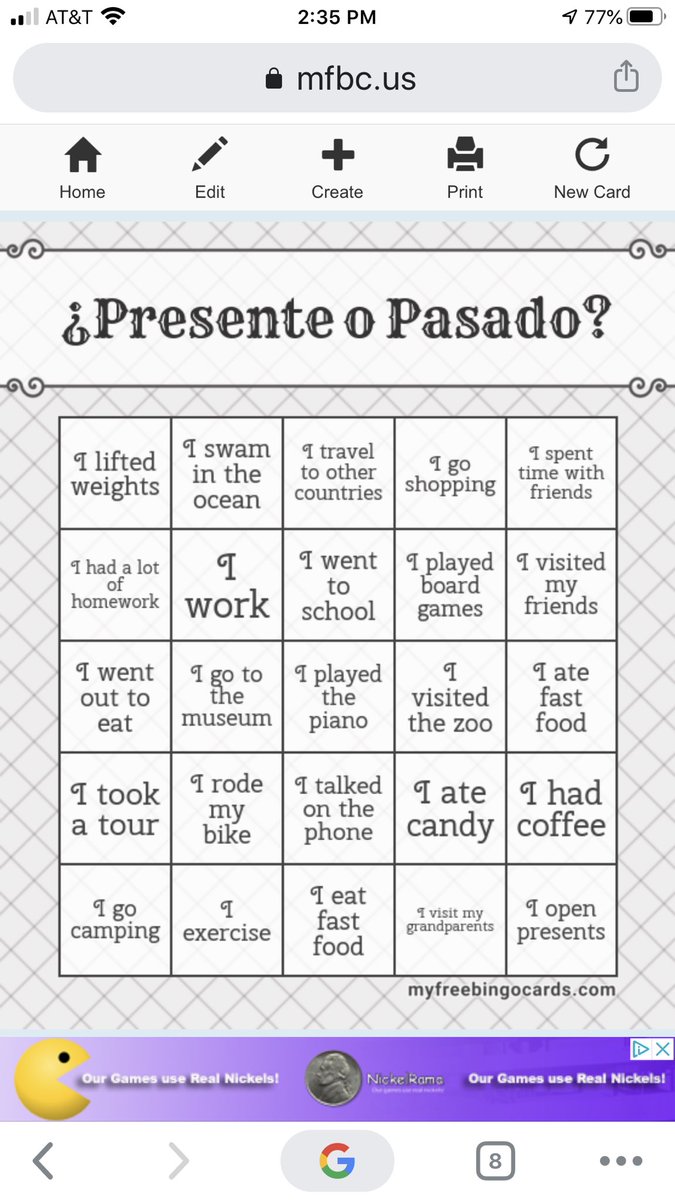 alenord's tweet photo. Did you know if you creat a bingo game with https://t.co/kQKzcgcndc your students can play digitally on their smart devices? Well, they can! #langchat https://t.co/jurlJgBzDz
