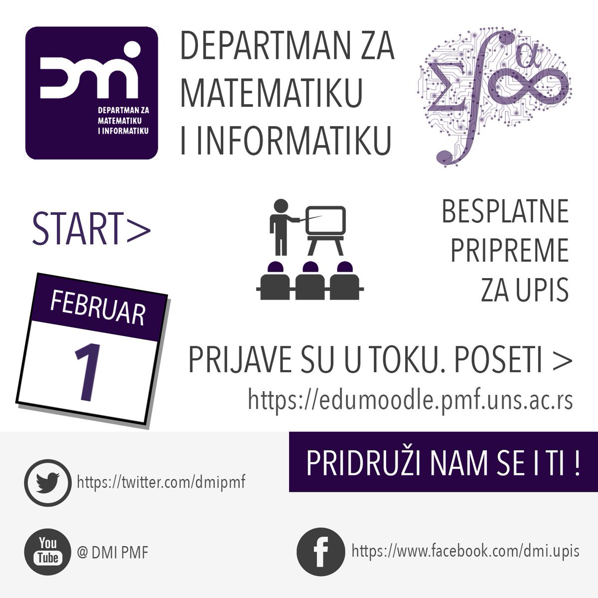 Departman za matematiku i informatiku, PMF, NS tweet media