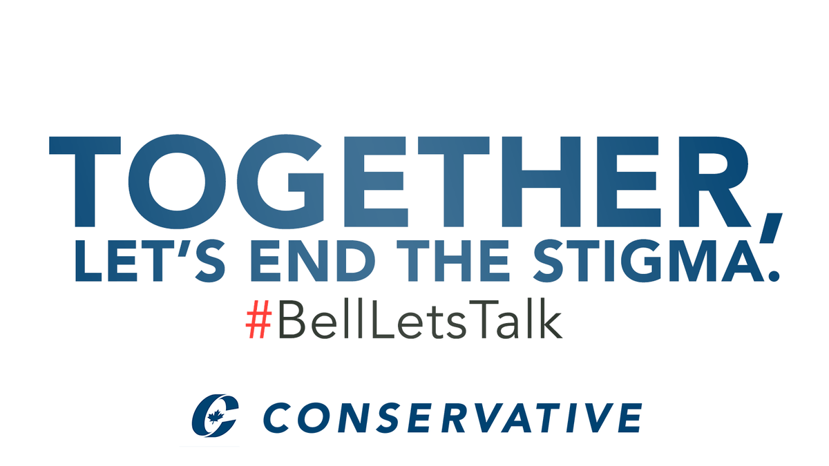 CPC_HQ's tweet photo. 1 in 5 Canadians struggle with mental illness at some point in their life. Today and every day, lets talk about mental health and support all those who suffer in silence. 

#BellLetsTalk #cdnpoli https://t.co/zrhsejXWX4