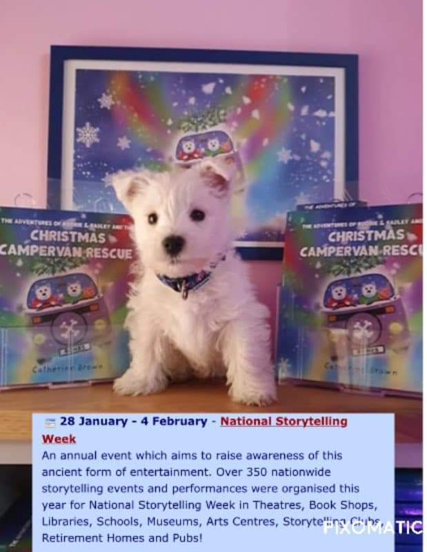 Well it's #Nationalstorytelling day today and #Rozie has learned the story  #TheAdventuresofRoobieandRadley and The Christmas campervan Rescue from Roobie &amp; Radley and she luv's it 🥰🥰🥰 <a href="/RooRadley/">Roobie, Radley & Rozie WestieGreenHQ</a>
#story #westies #WestieGreenHQ #vwcamper #books